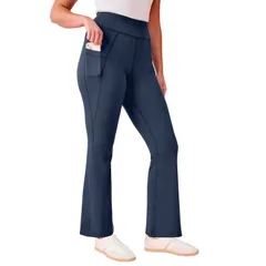 ロアマンズ レディース ボトムス カジュアルパンツ プラスサイズ Roamans Womens Plusize Soft Sculpt SidePocket Yoga Pants Navy ネイビー