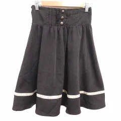 アクシーズファム axes femme フレアスカート ひざ丈 レース M こげ茶 ダークブラウン /YK