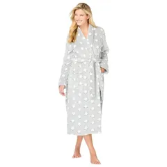 アベニュー レディース アンダーウェア ナイトウェア プラスサイズ Avenue Womens Plusize Body Fluffy Robe Wrap Heather Grey White ホワイト