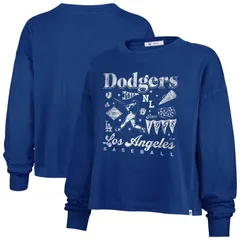 フォーティセブンブランド レディース トップス Tシャツ 47 Brand Womens 47 Royalos Angeles Dodgers Team Collage Sydney Long Sleeve TShirt Lad Blue ブルー