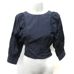 リリーブラウン Lily Brown シャツ ブラウス プルオーバー 長袖 ナイロン F 紺 ネイビー /YI