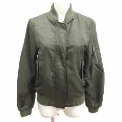 ジーナシス JEANASIS ジャケット ブルゾン ナイロン ジップアップ 総裏地 F 緑 カーキ /YK