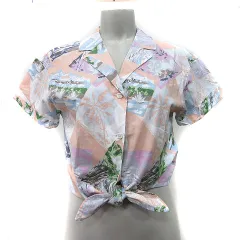 リリーブラウン Lily Brown シャツ ブラウス ノットヘム 半袖 総柄 F マルチカラー /YI