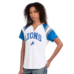 スターター レディース トップス Tシャツ Womenstarter White Detroit Lions Game Onotch Neck TShirt Lns White ホワイトのサムネイル