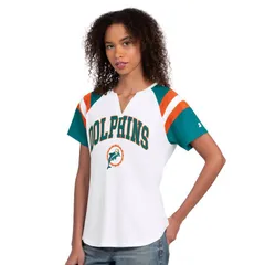 スターター レディース トップス Tシャツ Womenstarter White Miami Dolphins Game Onotch Neck TShirt Dol White ホワイト