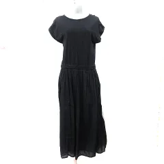 アーバンリサーチ ドアーズ URBAN RESEARCH DOORS ワンピース ロング マキシ フレンチスリーブ ドッキング ONE 黒 ブラック /YI