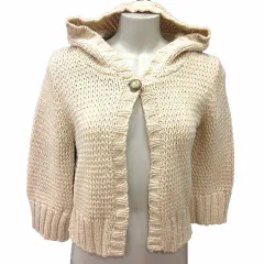 テチチ Te chichi カーディガン ニット フード 七分袖 アイボリー 白 ホワイト /YK