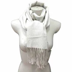 アンタイトル UNTITLED ストール マフラー フリンジ ラメ 白 オフホワイト /YK ●RY