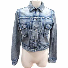 ストラ Stola. デニムジャケット ジージャン Gジャン ショート丈 長袖 38 M 青 ブルー /YK