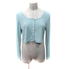 クミキョク 組曲 KUMIKYOKU カーディガン カットソー 長袖 2 M 水色 /YI