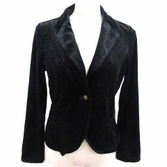 コムサイズム COMME CA ISM テーラードジャケット ベロア M 黒 ブラック /YK
