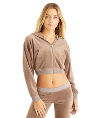 ジューシークチュール レディース アウター パーカー・スウェット Juicy Couture C Solid Classic Juicy Hoodie with Back Bling Pewter ピのサムネイル