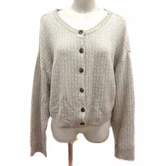 クラシカルエルフ CLASSICAL ELF カーディガン ニット 総柄 長袖 XL ベージュ /YK