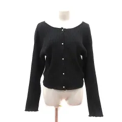 ディスコート Discoat ニット カットソー リブ 長袖 F 黒 ブラック /MS