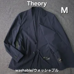 【👌値下げ交渉受付中】Theory 春 夏 テーラード ジャケット ウォッシャブル アンコン ストレッチ シアサッカー調 ネイビー 38 M セオリー