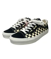 美品 バンズ ローカットスニーカー スタイル 36 ブラック チェッカーボード メンズ SIZE 28.0 VANS