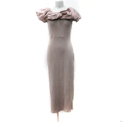 ロイヤルパーティー ROYAL PARTY ニットワンピース ロング リブ ノースリーブ F モカ /YI