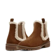 スティーブ マデン レディース シューズ ブーツ・レインブーツ Steve Madden Leopold Camel Suede Fur キャメル