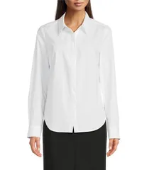 スパンク レディース トップス シャツ ボタンダウン SPANX PoplinoGape Tailored Long Sleeve Point Collar Button Down Top Classのサムネイル