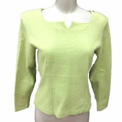 OFELIA ニット セーター スクエアネック ウール 9 M 黄緑 ライトグリーン /YK ●RY