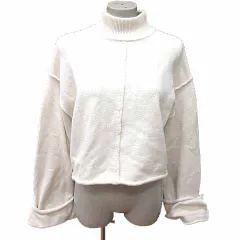 スライ SLY ニット セーター ハイネック ショート丈 ロールアップ 長袖 FREE 白 ホワイト /YK