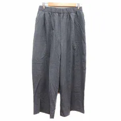 シーズンオフ Season off ワイドパンツ ロゴ刺しゅう ウール チャコールグレー /YK