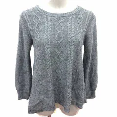 シンプリシテェ SIMPLICITE ニット セーター ケーブル リボン 長袖 グレー /YK