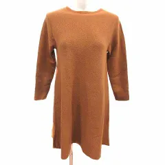 ビス ViS ワンピース ミニ ニット 長袖 M 茶 ブラウン /YK