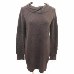 ズッカ zucca ワンピース ミニ ニット 長袖 ウール M こげ茶 ダークブラウン /YK