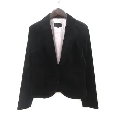 クイーンズコート QUEENS COURT テーラードジャケット ベロア 総裏地 長袖 2 黒 ブラック /MS