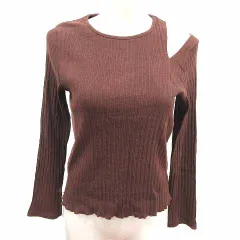 カスタネ Kastane ニット カットソー ワンショルダー 長袖 F 茶 ブラウン /YK