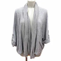 グレースコンチネンタル GRACE CONTINENTAL カーディガン ニット 前開き ドルマンスリーブ 七分袖 カシミヤ混 36 S グレー /YK