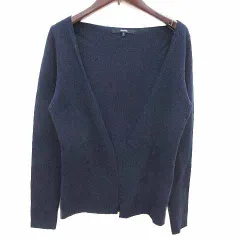 マカフィー MACPHEE トゥモローランド カーディガン ニット 前開き 長袖 ウール カシミヤ混 1 S 紺 ネイビー /YK