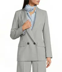 マレーラ レディース アウター コート ブレザー Marella Canzone Grey Stretch Double Breasted Blazer Melange Light Grey グレーのサムネイル