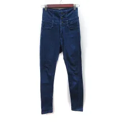 エモダ EMODA スキニーパンツ デニム 2 M 紺 ネイビー /YI