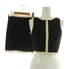 エイミーイストワール eimy istoire 24AW バイカラーミニセットアップ ニット ノースリーブ スカート F ブラック /MY ■OS