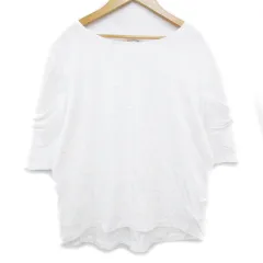 エニィファム anyFam カットソー Tシャツ 五分袖 ボートネック 透け感 無地 3 白 ホワイト /FF37のサムネイル