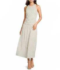 ジービー レディース トップス ワンピース オープンバック プリント マキシ GB Dot Print Open Back Drop Waist Maxi Dress Beige ベージュ
