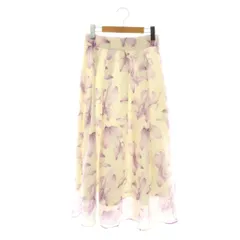 ナチュラルビューティーベーシック NATURAL BEAUTY BASIC 24SS カラーペタルフレアスカート 花柄 シアー M 紫 アイボリー /CX ■OS