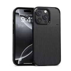 新品 miak iPhone 16 Pro 用 MOOD MagSafe対応ケース [ スタイリッシュ縦ラインデザイン メタルカメラフレーム レンズ保護 ポリカーボネート TPU ハイブリッド構造 衝撃吸収 防塵設計 ディスプレイ保護設計 ストラップホール付き