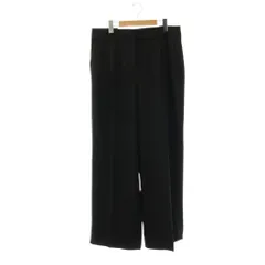 ザラ ZARA タックワイドストレートパンツ ロールアップ EUR XL ブラック /CX ■OS