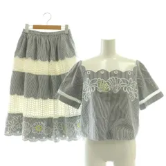 チェスティ Chesty ストライプマリン カットソー スカート セットアップ 0 1 紺 白  /CX ■OS