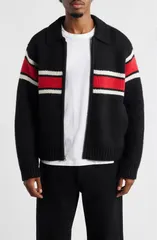 オベイ メンズ アウター パーカー・スウェット カーディガン Obey Bernard Zip Cardigan Black ブラックのサムネイル
