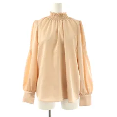 ナチュラルビューティーベーシック NATURAL BEAUTY BASIC ギャザーブラウス 長袖 S ピンクベージュ /DO ■OS