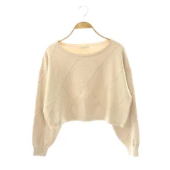 プロポーション ボディドレッシング PROPORTION BODY DRESSING ダイヤ柄ショート丈ニット セーター 長袖 S ベージュ /HK ■OS