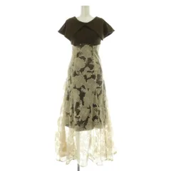 ダズリン dazzlin オパールフラワーコルセットワンピース ニット レース 切替 S ブラウン /MY ■OS