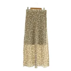 スナイデル SNIDEL バリエプリントナロースカート ロング フレア 花柄 1 ミント ブラウン /MY ■OS