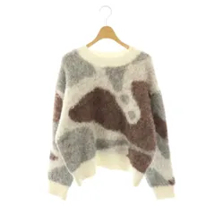 ムルーア MURUA ニット セーター F マルチカラー 柄 ラウンドネック 長袖 /KG ■OS