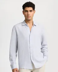 オニア メンズ トップス シャツ リネン Onia Linen Long Sleeve Shirt Light Grey グレー
