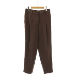 プラステ PLST パンツ L ブラウン テーパード 無地 長ズボン タック入り /OK■OS ■MA